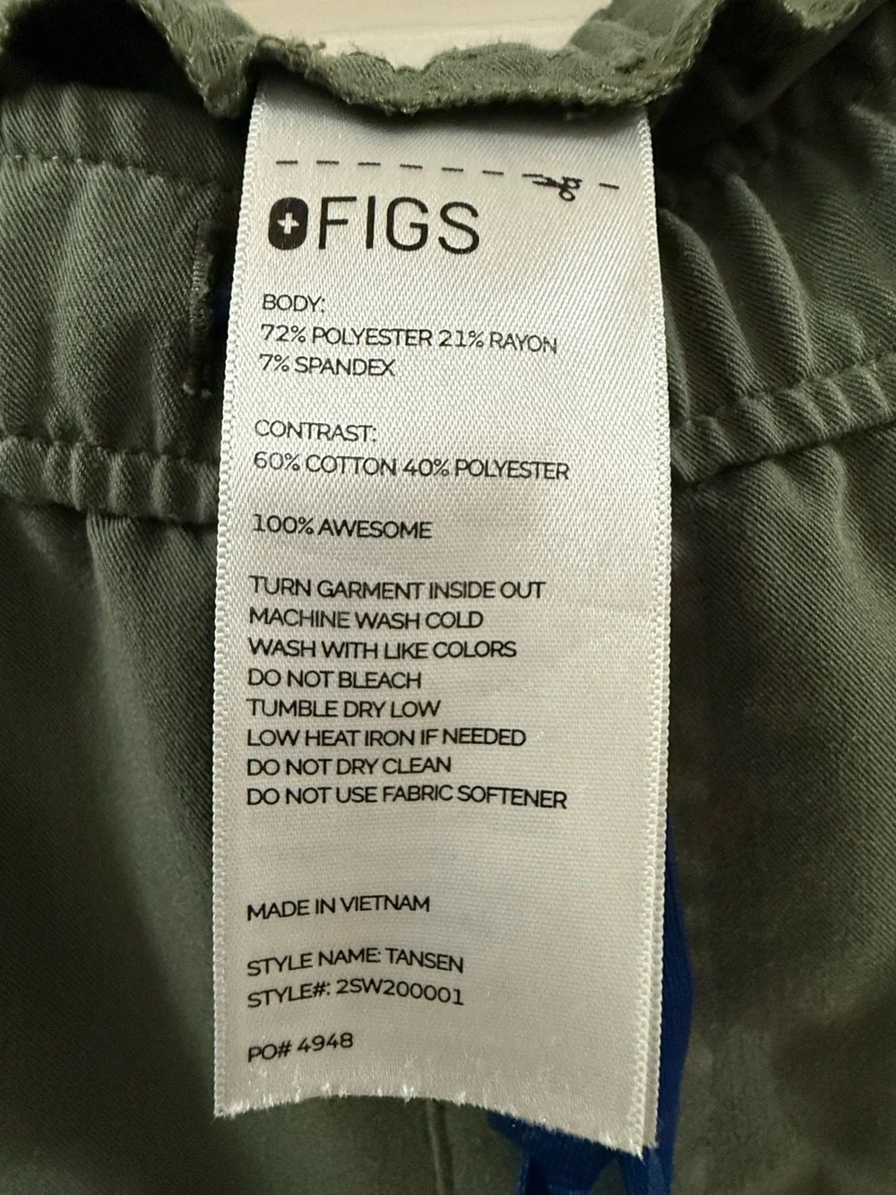 FIGS Men’s Tansen Jogger Scrub Pants Olive Green Stretch Technical Collection 3X